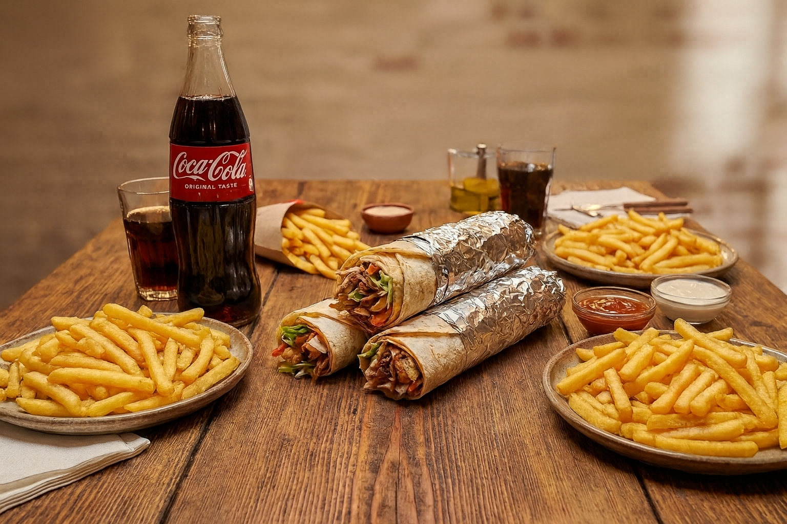 3'lü Menü - dürüm, patates ve içecek